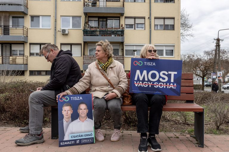 19 March 2026 Tab, Hungary. Waiting for the arrival of Péter Magyar, leader of the TISZA party.
