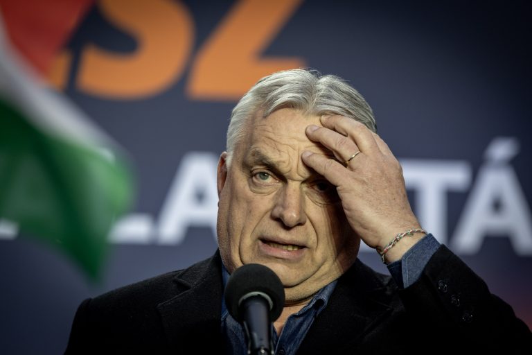 21 March 2026 Hungary, Miskolc. Parliamentary elections. Prime Minister and FIDESZ leader Viktor Orbán at an election rally.