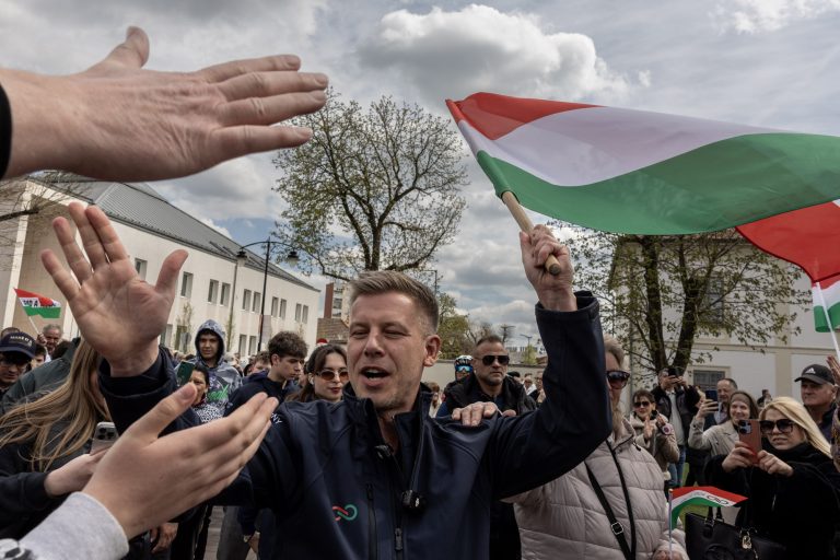 10 April 2026 Hatvan, Hungary, parliamentary elections. Election rally of the opposition party TISZA and its leader, Péter Magyar.