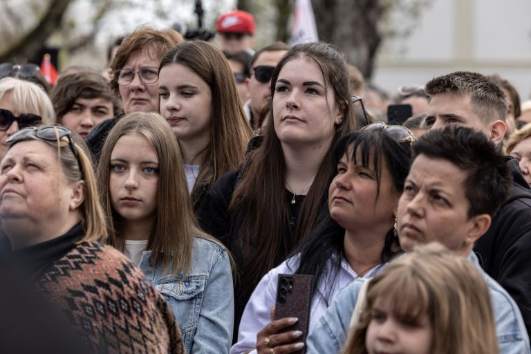 10 April 2026 Hatvan, Hungary, parliamentary elections. Election rally of the opposition party TISZA and its leader, Péter Magyar.