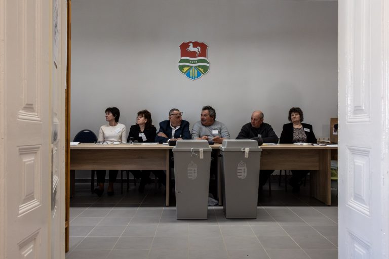 12 April 2026, Zarank, Hungary. Parliamentary election day. Polling station no.1.