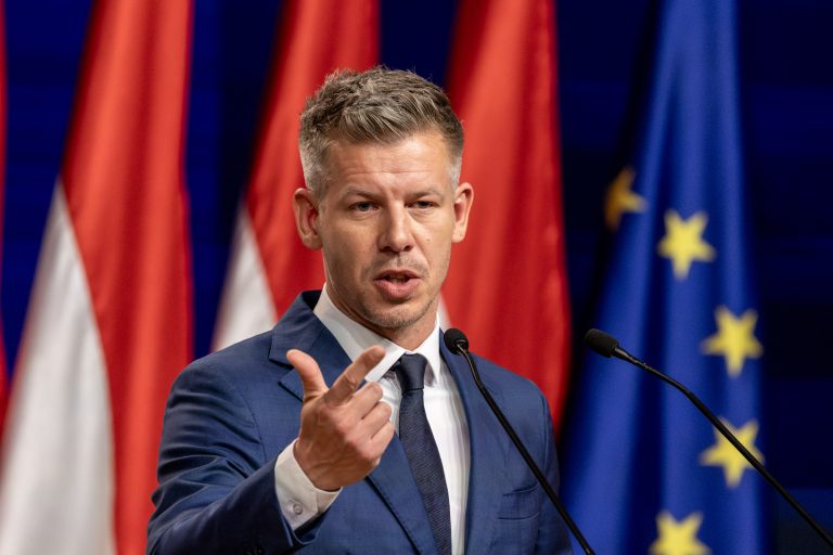 13 April 2026, Budapest, Hungary. Péter Magyar’s press conference the day after his victory in the parliamentary elections. His party, TISZA, won 138 seats in the 199-member National Assembly, securing a constitutional majority (two-thirds).