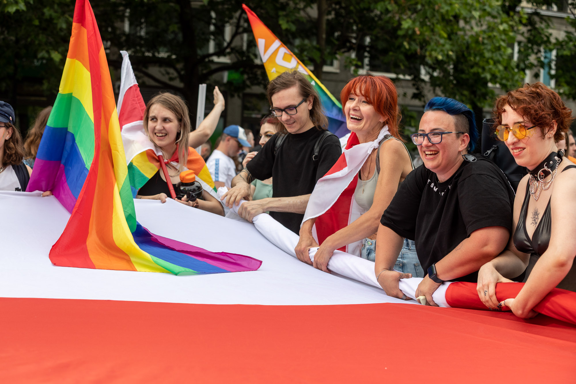 Nasta Bazar and Dasha Churko taking part in demonstrations for LGBT rights in Warsaw
