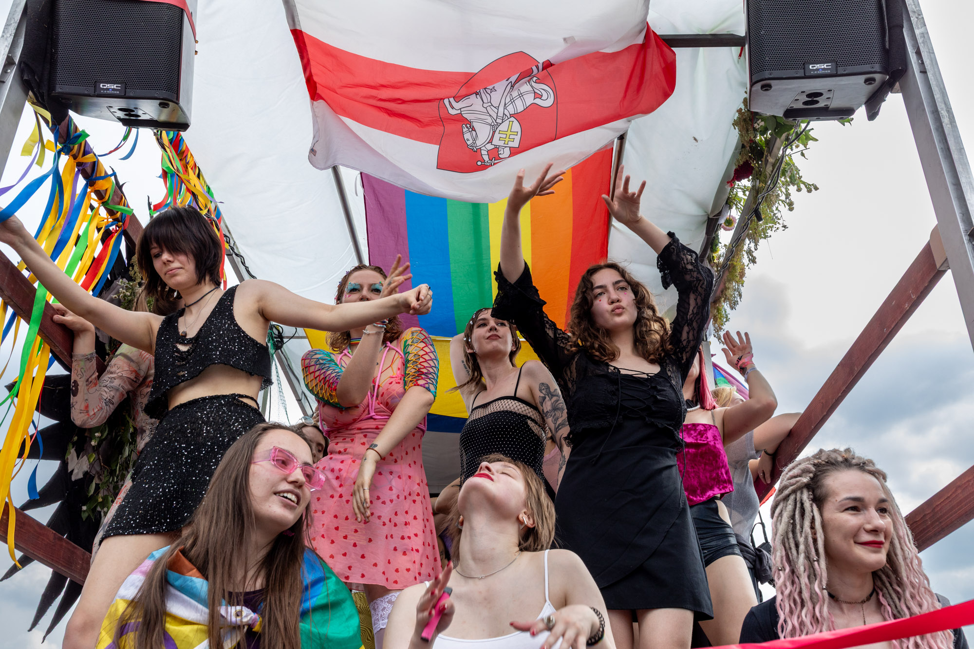 Nasta Bazar and Dasha Churko taking part in demonstrations for LGBT rights in Warsaw
