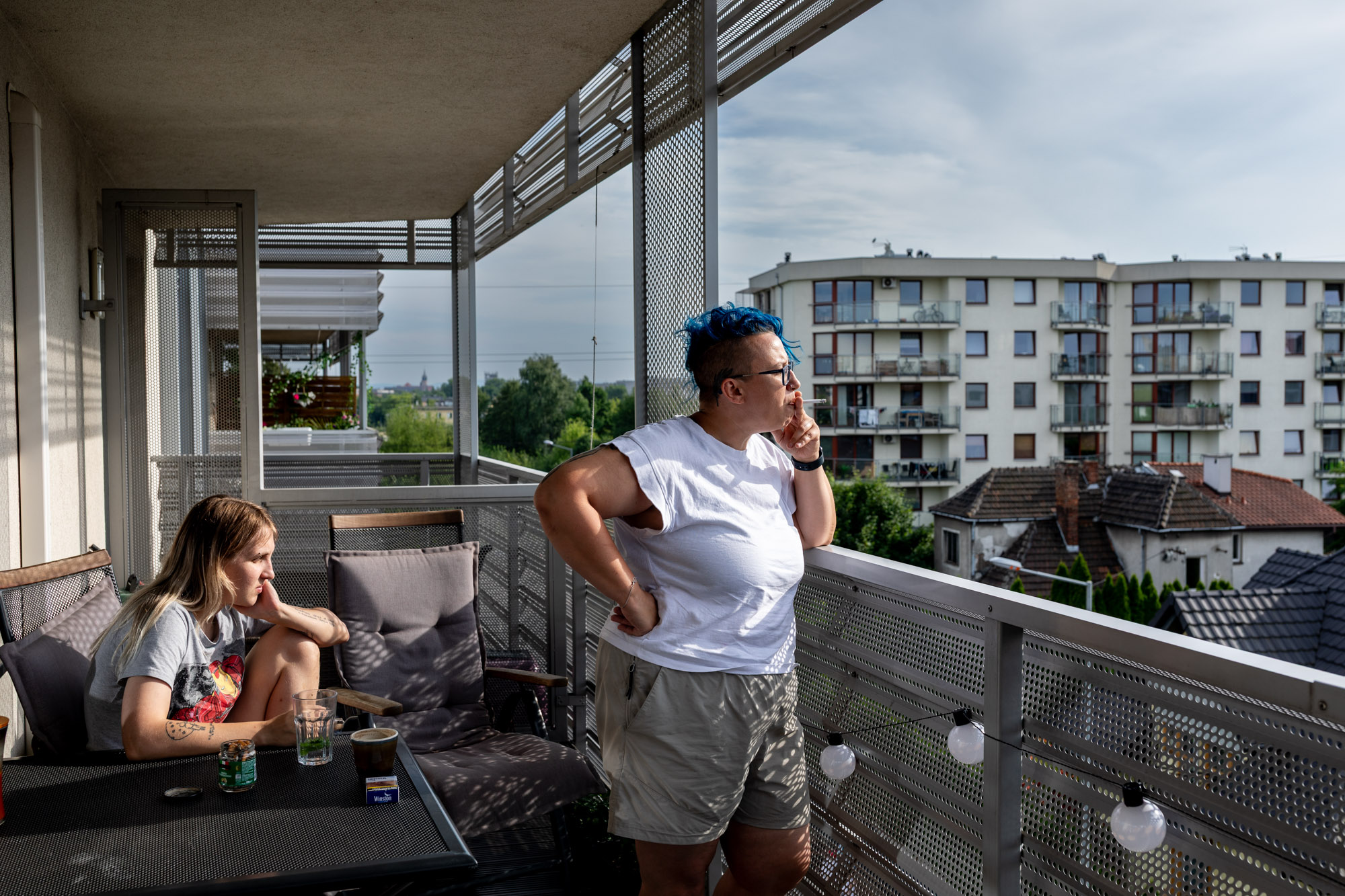 Nasta Bazar and Dasha Churko at home in Warsaw