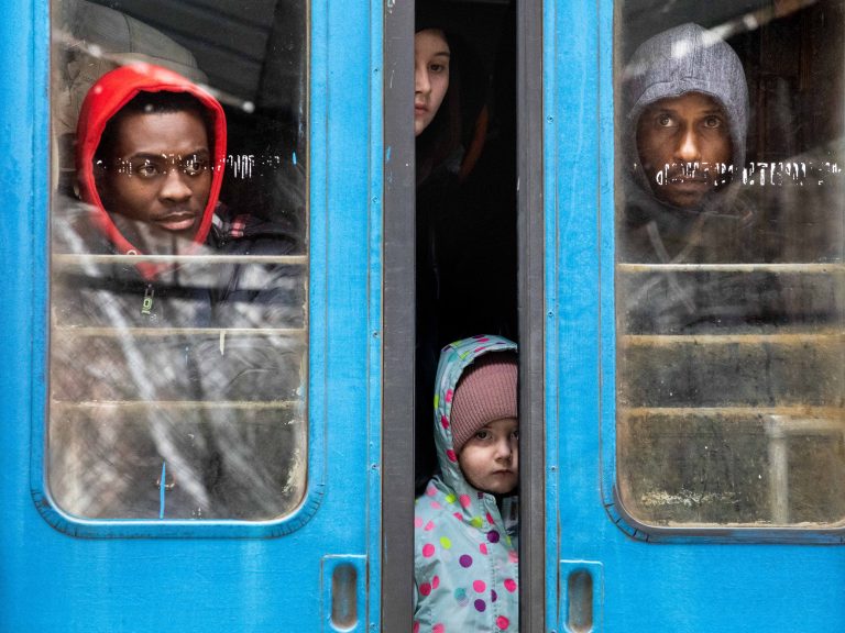 27 February 2022, Przemyśl Main Railway Station. A train from Lviv arrived at platform 5. It departed yesterday at 16.00 and arrived in Przemyśl at 10.30 the following day. It carried 1,600 refugees from various cities in Ukraine.