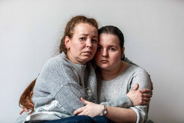 30 March 2022: Lviv  Pictured is theatre actress and volunteer Nadiya Shepetiuk.
The Chamber Stage of the Maria Zańkowecka Drama Theatre has been temporarily converted into a collection point for aid for refugees from eastern Ukraine affected by the war with Russia.