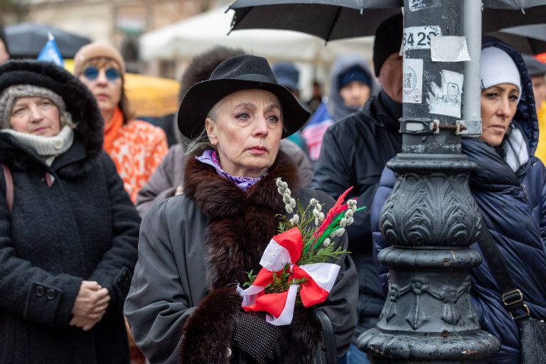 2 April 2023, Warsaw, Marszałkowska Street. The National Papal March in Warsaw, organised by conservative Catholic groups in response to a TVN report which suggested that Bishop Karol Wojtyła had covered up cases of paedophilia among priests.