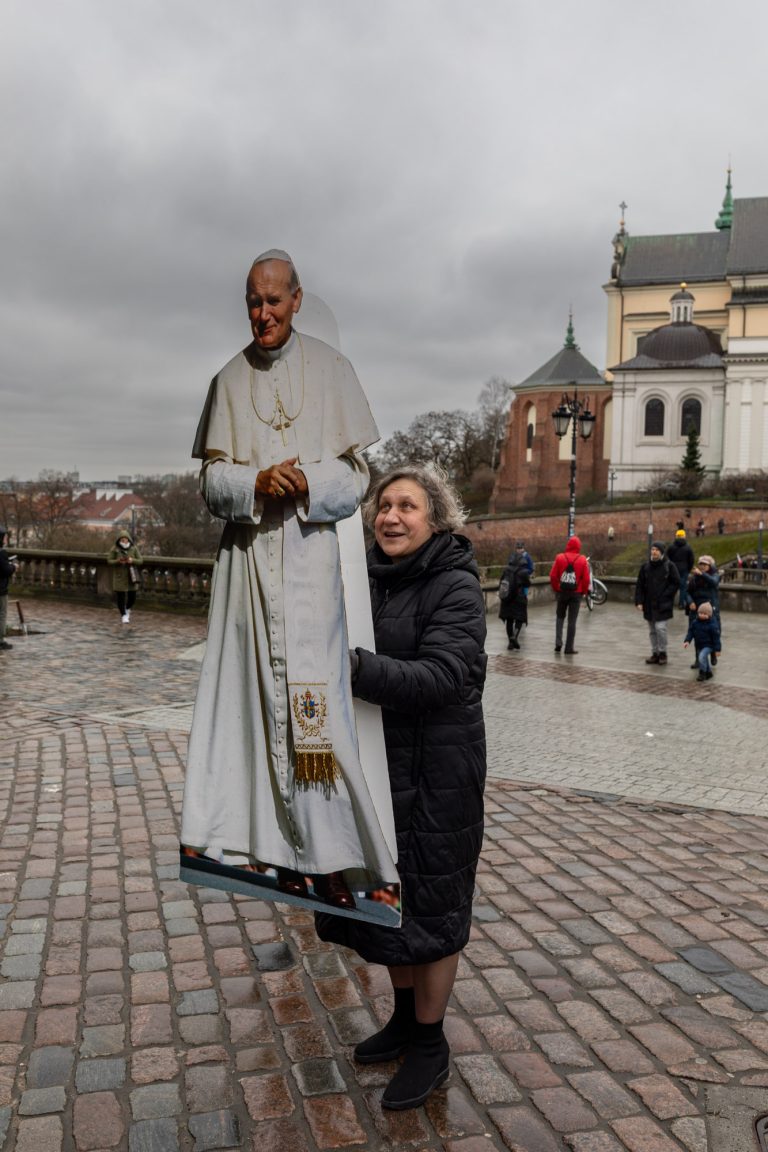 2 April 2023, Warsaw, Castle Square. The National Papal March organised by conservative Catholic groups in response to a report broadcast on TVN, which suggested that Bishop Karol Wojtyła had covered up cases of paedophilia among priests.