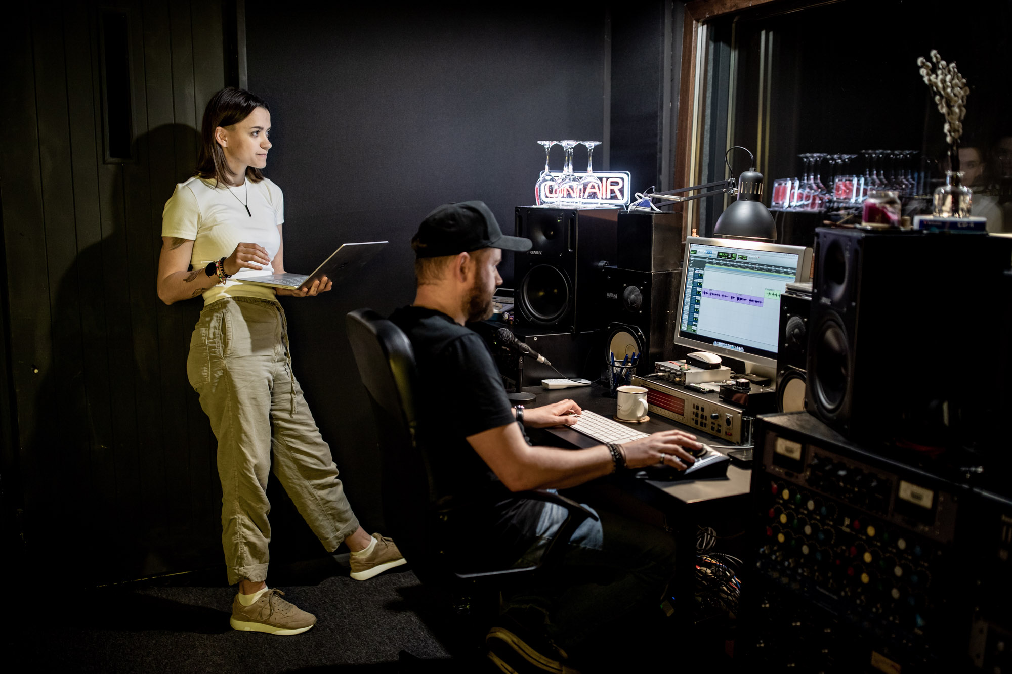 Krystina Drobysh in the recording studio in Warsaw