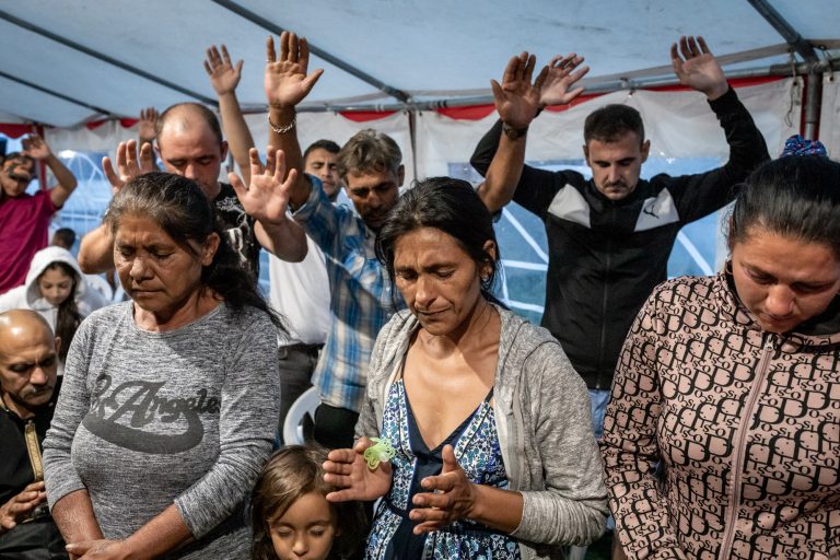 21 July 2023, Velyka Dobron.
A prayer meeting in a Romani settlement. The prayer is led by Pastor Nikolai Burlutsky.